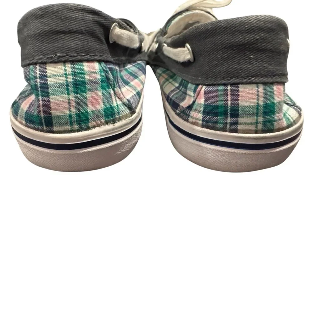 Dexter Plaid Canvas Boat Shoes Women’s 9 Preppy Lace Up Deck Shoes Coastal